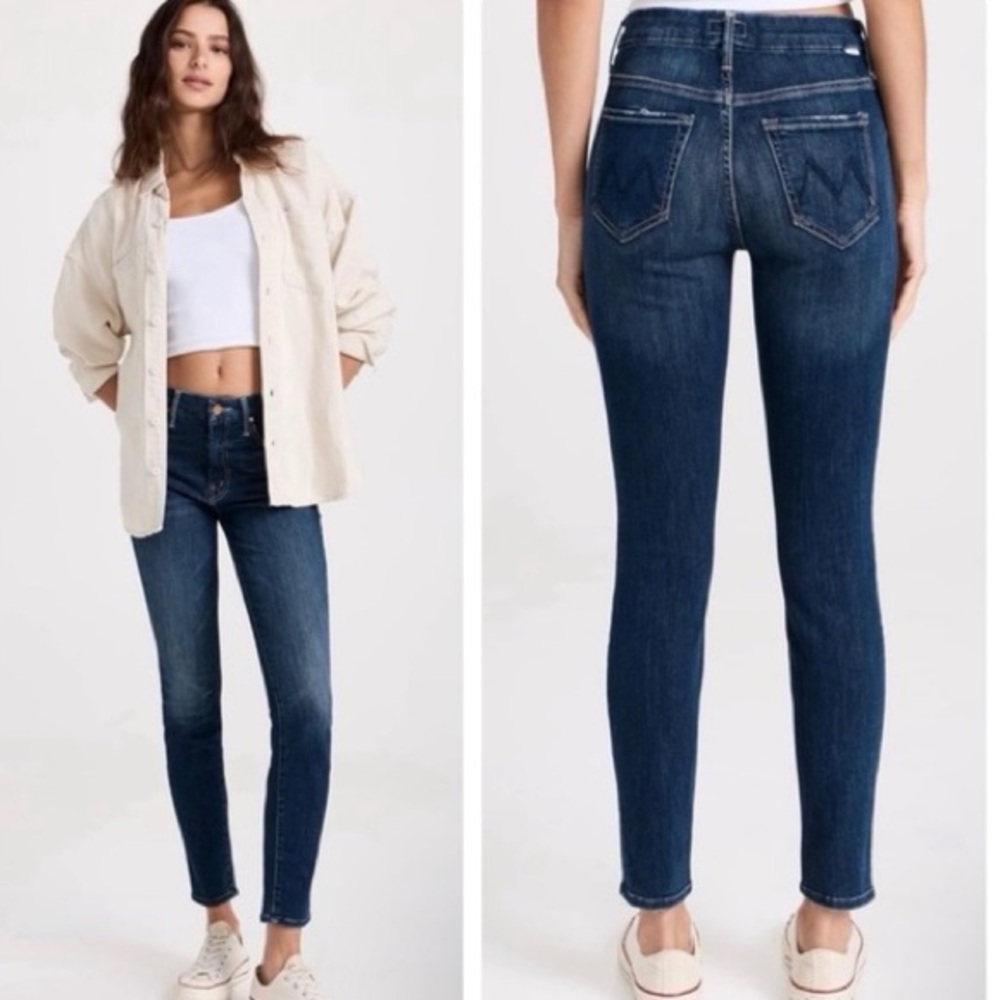 MOTHER Dark Blue Skinny Jeans
